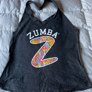 Zumba®️ Sparkle On Rainbow Black Halter Tank Top